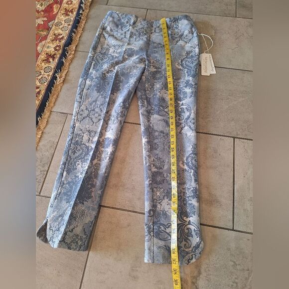 Soft Surroundings Elegant Blue Patterned Women's Crop  Pants Size M - Picture 8 of 9